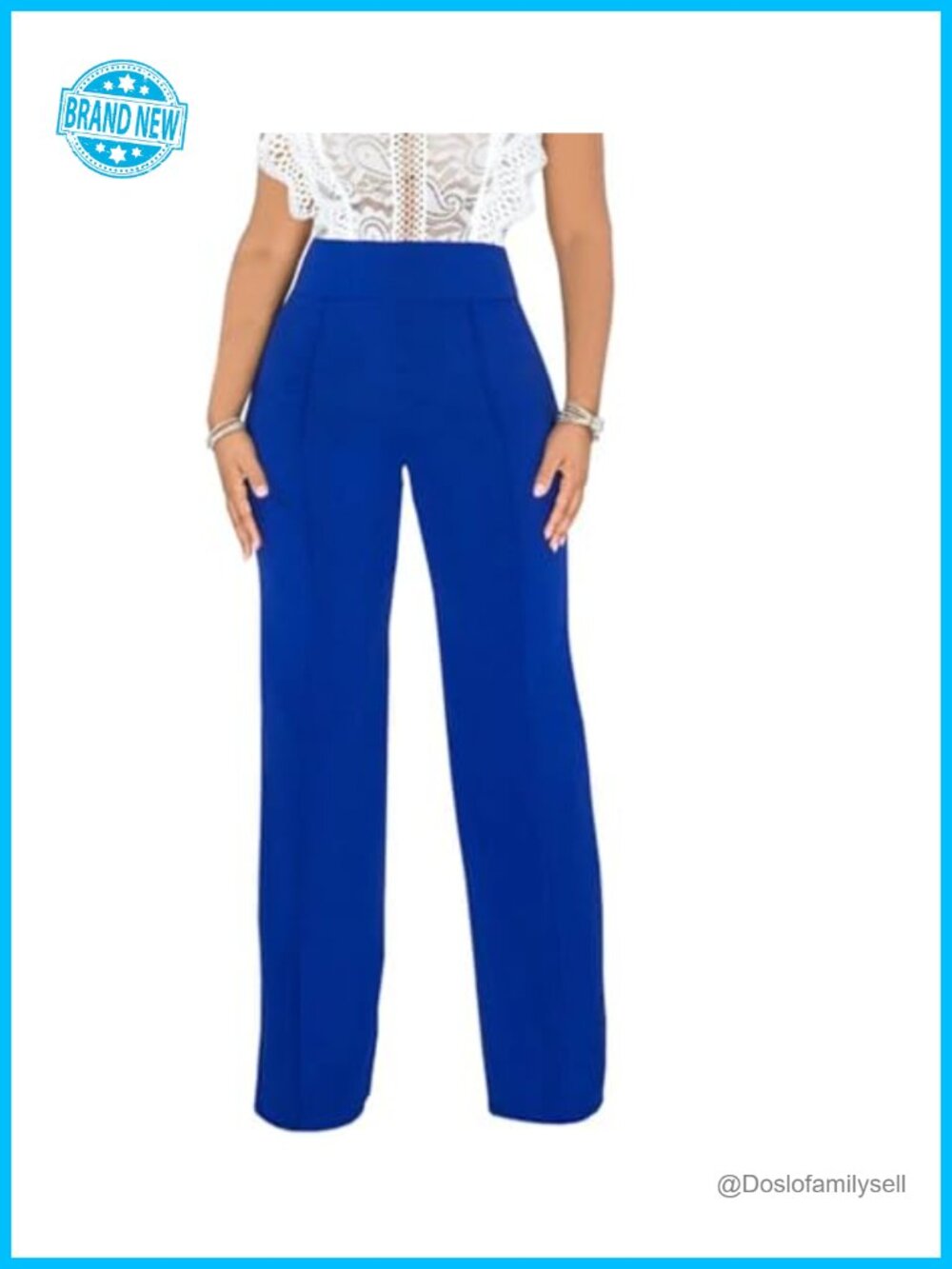Women High Waisted Straight Leg Dress Pants Trousers Stretchy Work Slacks